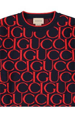 maglia in lana blu GUCCI KIDS | 793234XKD6I4025